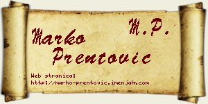 Marko Prentović vizit kartica